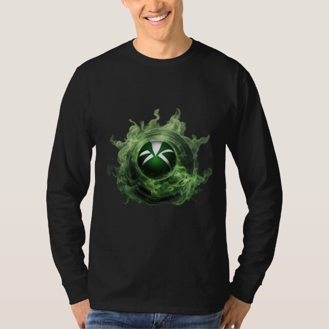 Camiseta Neon Green Xbox Smoke T-Shirt Designs (Frente)