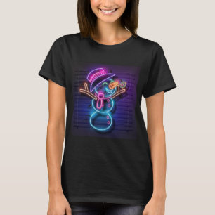 Camiseta Neon Holiday Snowman
