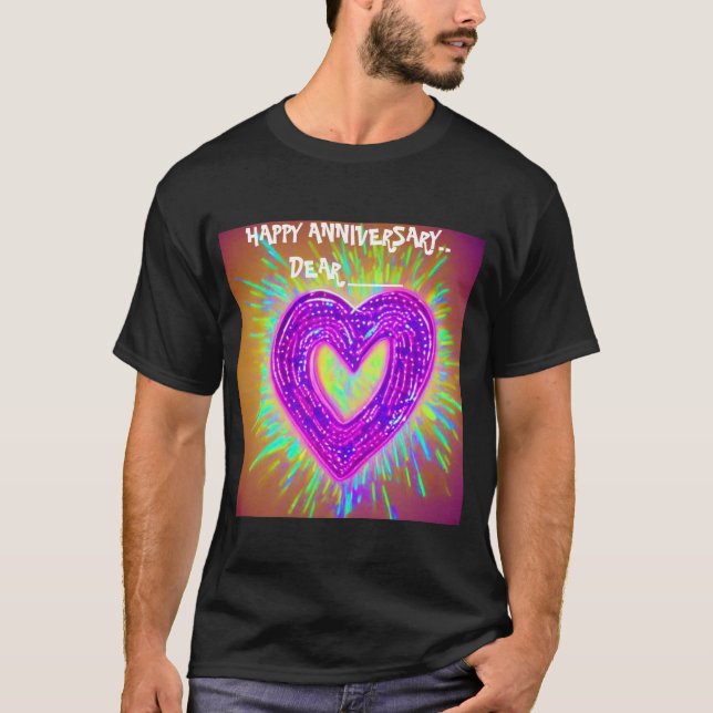 Camiseta Neon Infinity 1rua Aniversário Mens Tshirt (Frente)