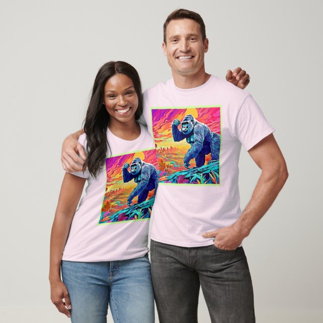 Camiseta Neon Jungle Gorilla Urban Fantasy (Unissex)