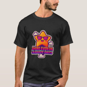 Camiseta Neon Kawaii Star - "Brilhante mesmo em dias nublad