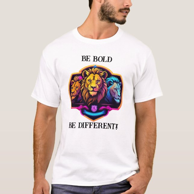 Camiseta Neon Lion: Ser Negrito Ser Diferente De T-Shirt (Frente)