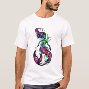 Camiseta Neon Mermaid por Storey Art