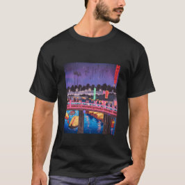 Camiseta Neon Night Edo: Cyberpunk Nihonbashi & Mount Fuji