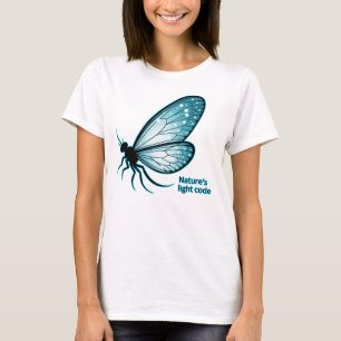 Camiseta Neon Nightfiries - Arte da Borboleta Brilhante na
