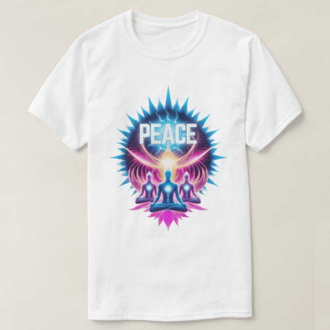 Camiseta Neon Nirvana - Encontrar a paz (Frente do Design)