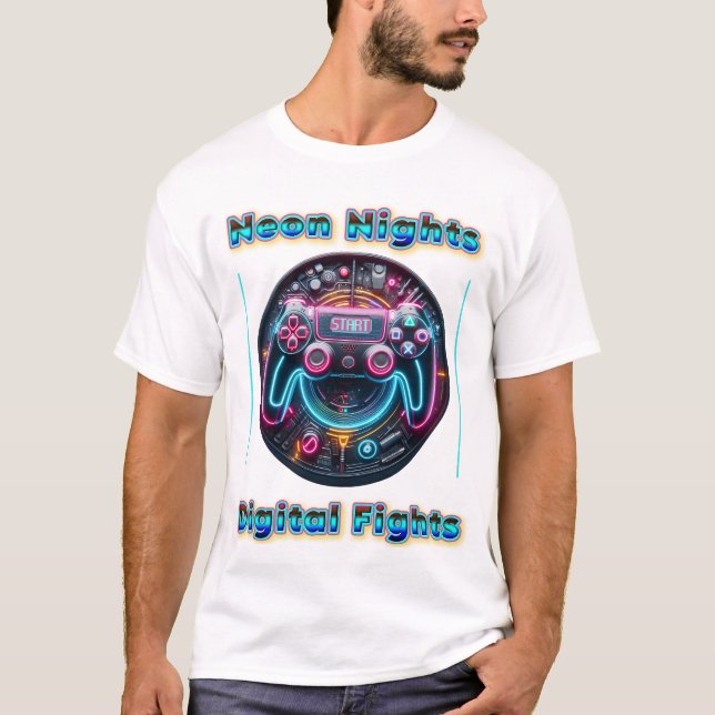 Camiseta Neon Noights Digital Fights (Frente)