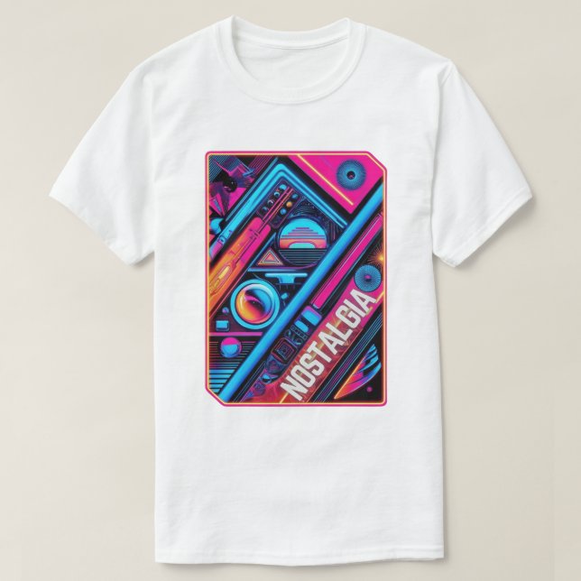 Camiseta Neon Nostalgia - Vintage (Frente do Design)