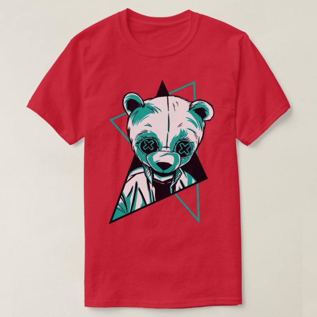 Camiseta Neon Panda Retro (Frente do Design)