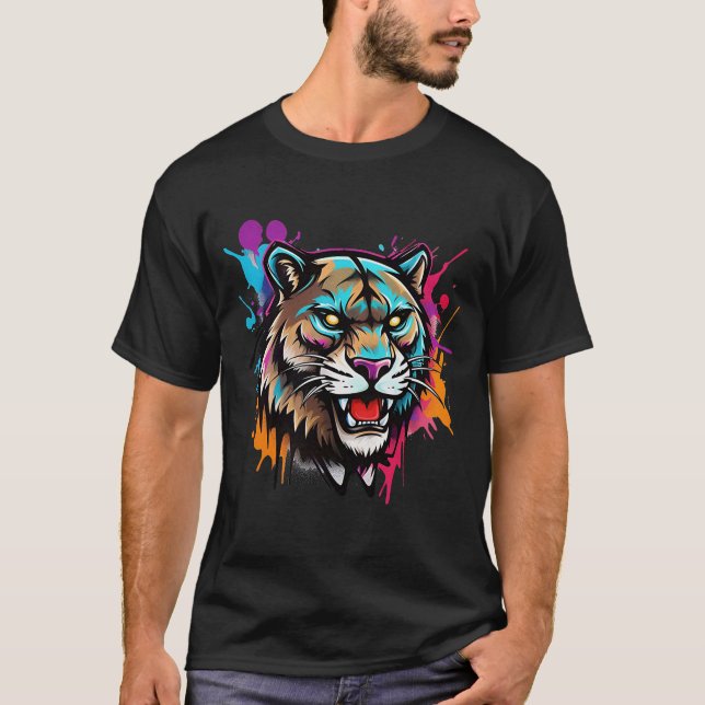 Camiseta Neon Panther Grafite Streetwear Bold & Fierds Men (Frente)