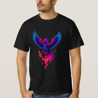 Camiseta Neon Phoenix Rebirth – Vibrant Mythical Firebird