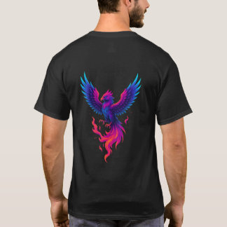 Camiseta Neon Phoenix Rebirth – Vibrant Mythical Firebird D