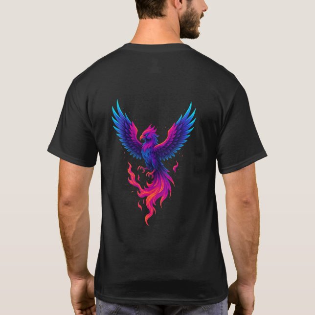 Camiseta Neon Phoenix Rebirth – Vibrant Mythical Firebird D (Verso)