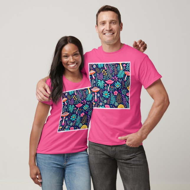 Camiseta Neon Psychedelic Mushroom Forest Dream (Unissex)