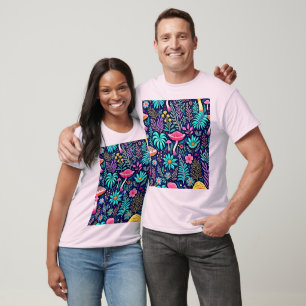 Camiseta Neon Psychedelic Mushroom Forest Dream