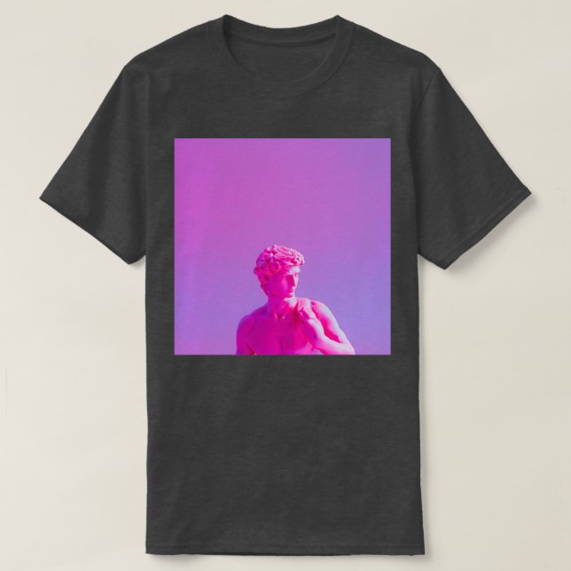 Camiseta Neon purple vaporwave sculpture (Frente do Design)