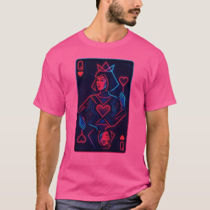 Camiseta Neon Queen of Hearts — Onda Síntron Retro-Futurist