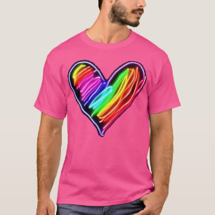 Camiseta Neon Rainbow Heart Edm Shirt