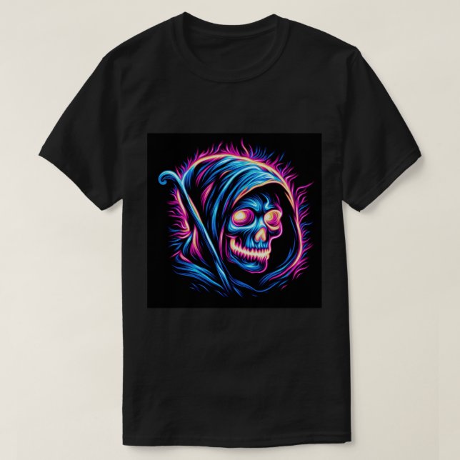 Camiseta Neon Reaper Glow - T-shirt crônica (Frente do Design)