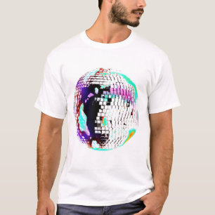 Camiseta Neon Retro Bola de Disco 70s 80s