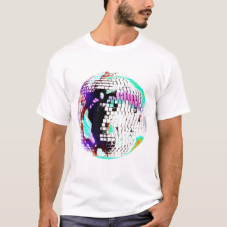 Camiseta Neon Retro Bola de Disco 70s 80s