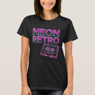 Camiseta NEON RETRO - Camisa-T de Cassete de Onda Sintética