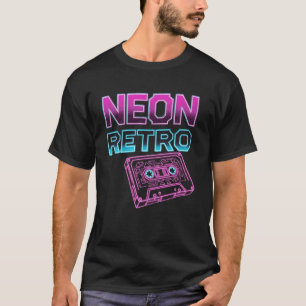 Camiseta NEON RETRO - Camisa-T de Cassete de Onda Sintética