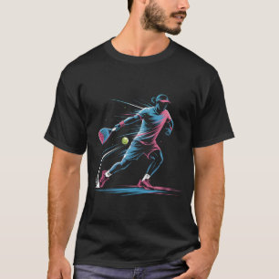 Camiseta Neon Retro Jogador de Padel, Estilo 80s P