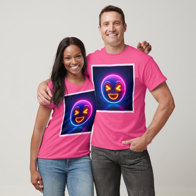Camiseta Neon Rindo Emoji Joy (Unissex)