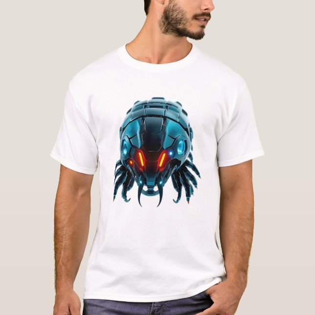Camiseta Neon Robotic Centipede Face (Frente)