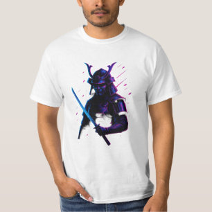 Camiseta Neon Samurai: A lâmina do futuro