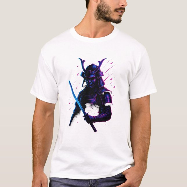 Camiseta Neon Samurai: A lâmina do futuro (Frente)