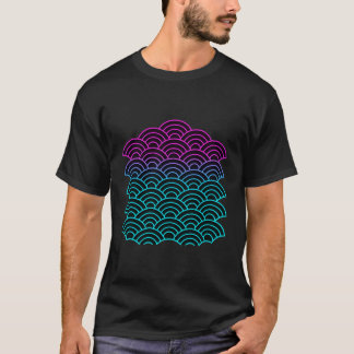 Camiseta Neon Seigaiha – Eternal Waves of Harmony