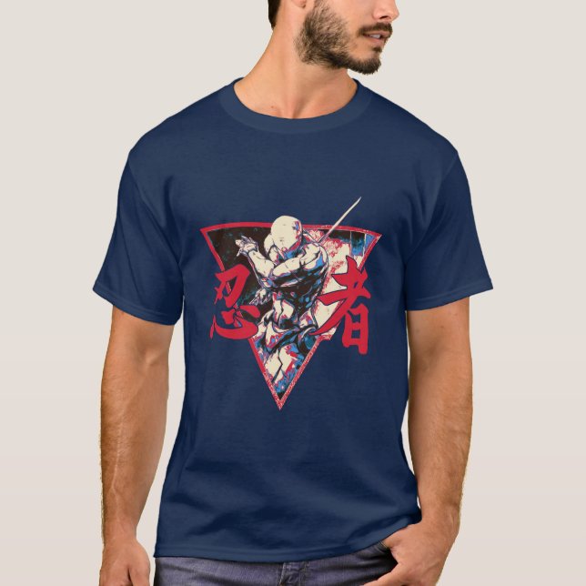 Camiseta Neon Shadow Ninja - Arte Guerreira Dinâmica Japone (Frente)