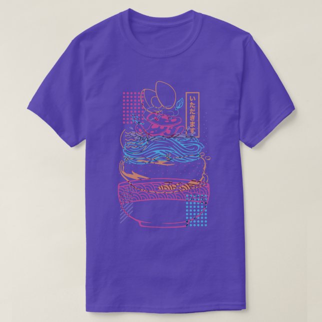 Camiseta Neon Sinal Noodles Ramen por Tobe Fonseca (Frente do Design)