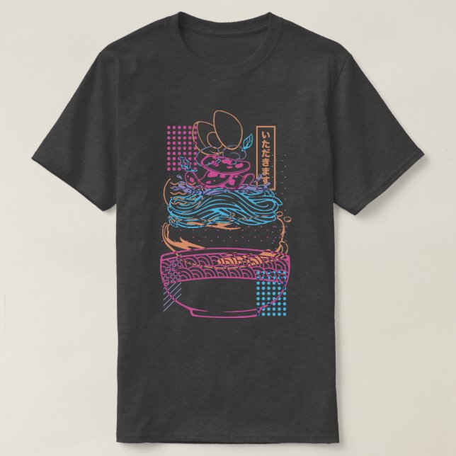 Camiseta Neon Sinal Noodles Ramen por Tobe Fonseca (Frente do Design)