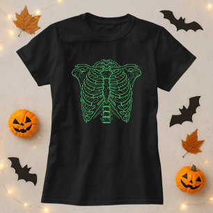 Camiseta Neon Skeleton Ribage Halloween