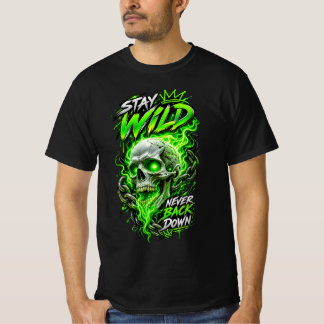 Camiseta Neon Skull – Fique Selvagem Nunca Desista
