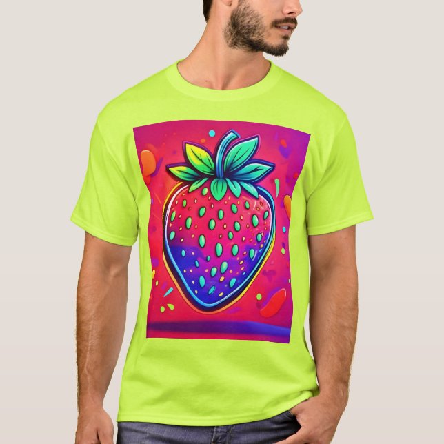 Camiseta Neon Strawberry Pop (Frente)
