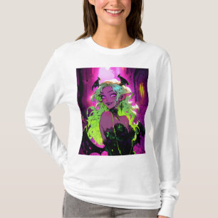 Camiseta Neon Succubus Demon Anime Girl