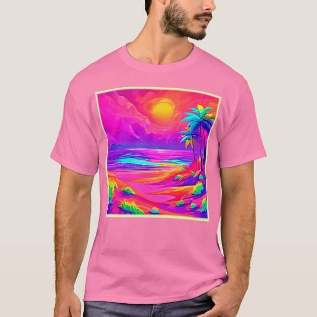 Camiseta Neon Sun e Beach Bliss (Frente)