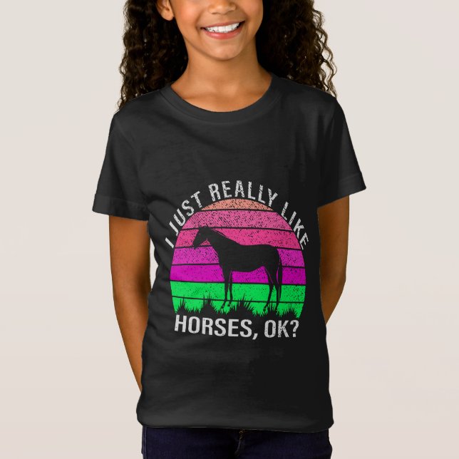 Camiseta Neon Sunset Eu Gosto Muito De Cavalos (Frente)