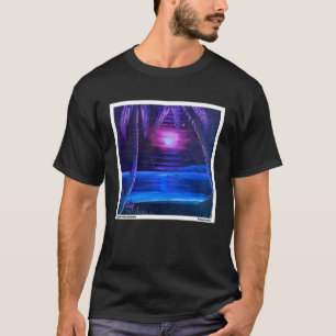 Camiseta Neon Sunset No Verão Da Paisagem Natural Da Praia