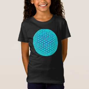 Camiseta Néon Teal e Flor Azul da Vida