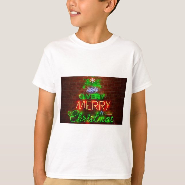 Camiseta Neon Tenha Um Feliz Natal (Frente)