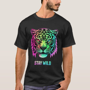 Camiseta Neon Tiger Face com Bold 3D STAY WILD