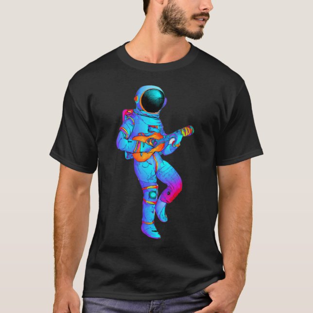 Camiseta Neon Ukulele Astronauta (Frente)