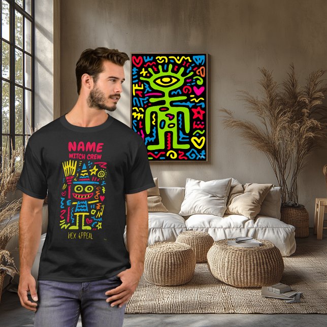 Camiseta Neon Witch Pop Art | Hex Appeal Halloween Design (Criador carregado)
