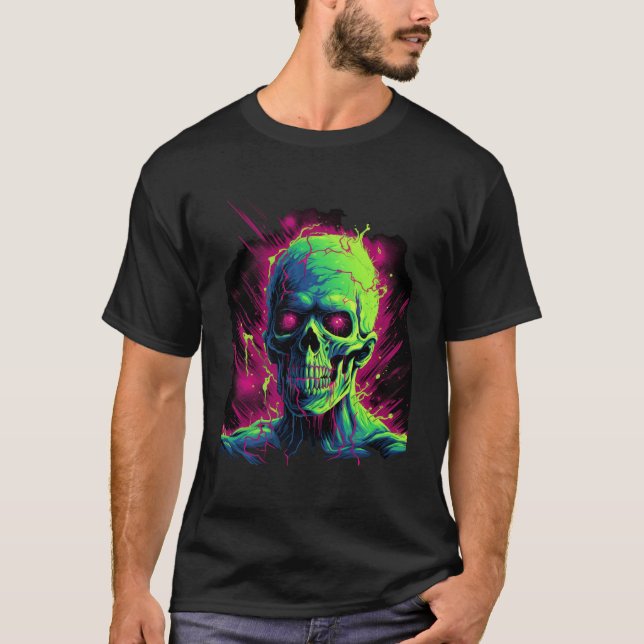 Camiseta Neon Zombie Monster T-Shirt (Frente)