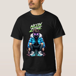 Camiseta NEON ZONE – Cyberpunk Chill Crew Graphic T-Shirt